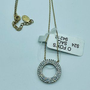 FOX'S, Circle Cubic Zirconia Necklace